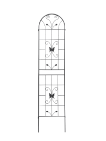 2 Pack Metal Garden Trellis 86.7" x 19.7" Rustproof Trellis for Climbing Plants Outdoor Flower Support Black (Color: as Pic)